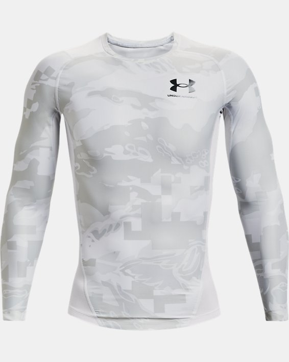Men's UA Iso-Chill Compression Printed Long Sleeve, White, pdpMainDesktop image number 6